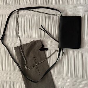 All Saints Wallet on Chain Crossbody Leather Bag